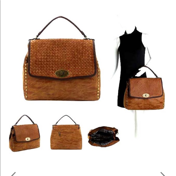 Boutique Large handbag satchel burgundy handbag - Picture 3 of 7